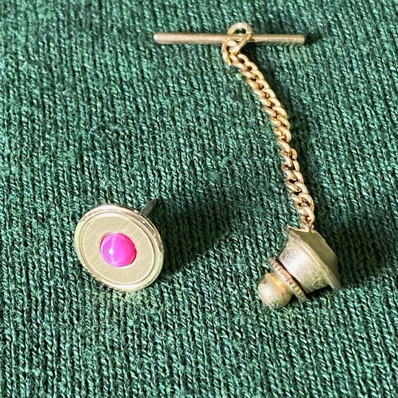 VTG I C.D. Foster I 14K Pink Star Ruby Tie Tac - Picture 7 of 16